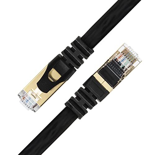VANDESAIL Cat 7 Ethernet Cable Flat,High Speed Gigabit RJ45 LAN Cable  10Gbps Shielded Internet Network Patch Cord Compatible
