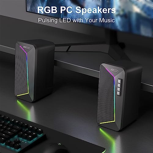 LENRUE G11 Computer Speakers for Desktop, Touch Lights PC Speakers with  Surge Clear Sound, USB C/USB Powered for Computer Desktop PC Laptop Monitor