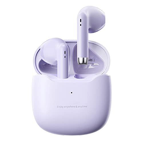 True Wireless Earbuds Purple Bluetooth 5.3 With Microphone For