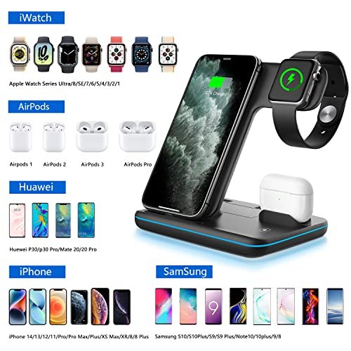 Waitiee Wireless Charger 3 In 1 15W Fast Charging Station For