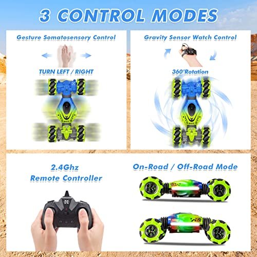 Gesture Sensing Stunt RC Car - 2.4GHz 4WD Remote Control Gesture Sensor Toy