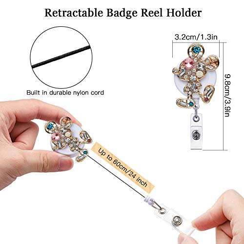 Artscope 2 Pack Retractable Badge Reel Holder, 24 Inch Retractable Cord  Nurse Badge Clip, Id Name Badge Holder With Belt Clip (Crytal Mouse +  Flaming - Imported Products from USA - iBhejo