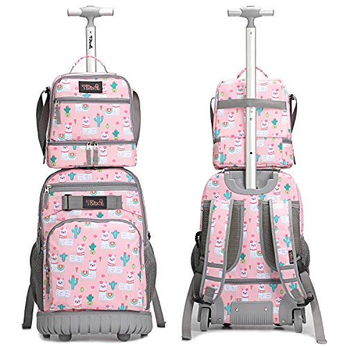 Tilami Rolling Backpack 19 Inch With Lunch Bag Wheeled Laptop Backpack
