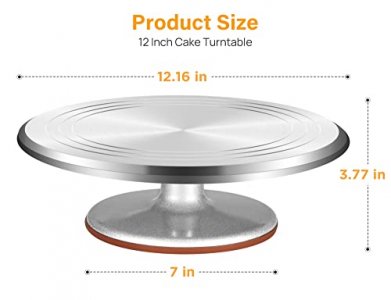 1pc, Purple Aluminium Alloy Revolving Cake Stand (12), Rotating Cake  Turntable For Cake, Cupcake Decorating Supplies, Holiday Party Supplies