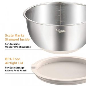 YIHONG 7 Piece Mixing Bowls with Lids for Kitchen, Stainless Steel Mixing  Bowls Set Ideal for Baking, Prepping, Cooking and Serving Food, Nesting