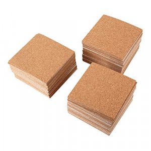 60 Pack Hexagon Cork Coasters Cork Squares Cork Board Tiles with Full  Sticky Back,Mini Wall Bulletin Boards, for