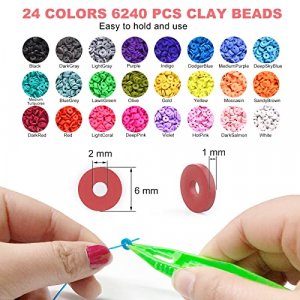 6200 Pcs Clay Beads Bracelet Making Kit Flat Round Polymer Heishi  Friendship