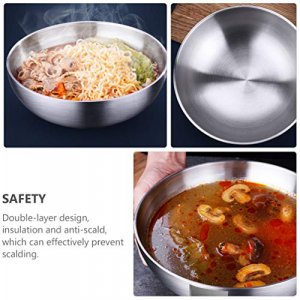 Stainless Steel Bowl Double Wall Insulated Nesting Serving Bowl Insulated  Bowl Salad Bowl Ramen Bowl For Cereal Soup Ice Cream Rice Powder Food Soup  Bowl Cooking And Baking Kitchen Utensils Dessert Bowl