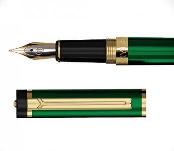 Wordsworth & Black Majesti Fountain Pen, Medium Nib Ink Pen, Red Gold -  Refillable 