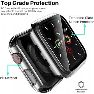 [16 Pack] COMMUTER for Apple Watch SE (2nd Gen)/SE/6/5/4 Screen Protector,  (2022 New) Hard PC Ultra-Thin Protective Face Cover Built-in Tempered Glass