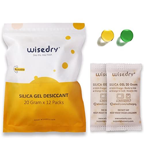Wisedry 20 Gram [12 Packs] Rechargeable Silica Gel Packets Microwave Fast  Reactivate In 2Mins Moisture Absorber Desiccant Packs With Orange Indicatin  - Imported Products from USA - iBhejo