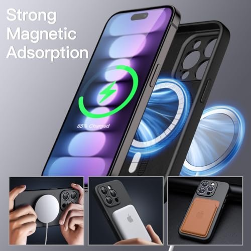Jetech Magnetic Silicone Case For Iphone 15 Pro 6.1-Inch