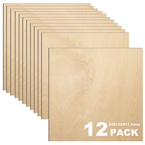 Aiks Basswood Sheets 8.8 X 8.8 X 1/16 Inch Unfinished Balsa Wood