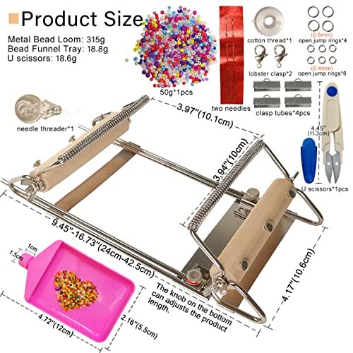 Hobbyworker The Second Generation Adjustable Bead Loom Kit With
