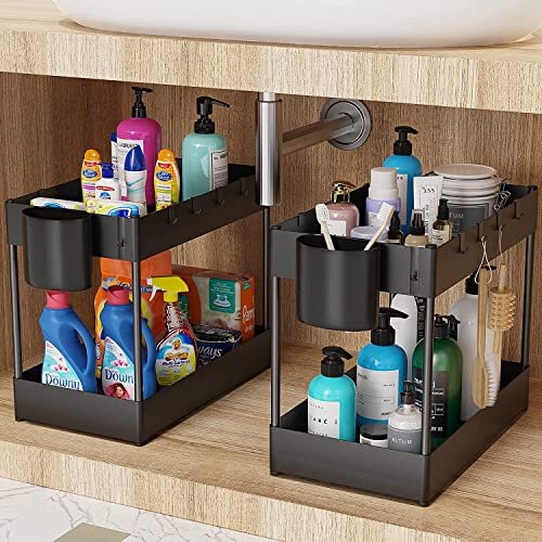 Multipurpose Under Sink Organizer, 2 Tier Under Sink Organizer, Bathroom  And Kitchen Under Sink Storage, Bathroom Sink Organizer And Storage  Cabinet