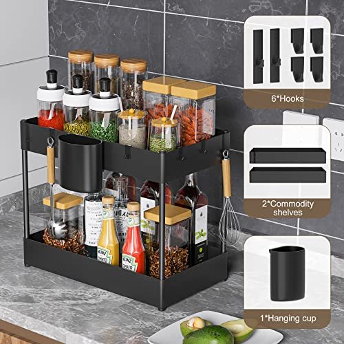 Hekaty 2Pcs Under Sink Organizer Shelf Multi-Purpose 2 Tier Under Sink  Organizer And Storage Bathroom Kitchen Restroom Cabinet Organization And  Stora - Imported Products from USA - iBhejo