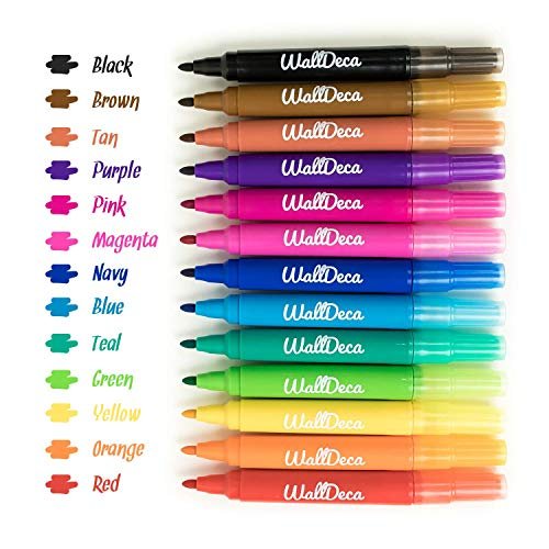  WallDeca Dry Erase Toddler Markers, 13 Colorful Dry Erase  Markers, Non-Toxic Dry Erase Markers for Kids 5+, Mess Free, Easy Clean Up,  Won't Stain Hands, Great for Classrooms (13 Pack) 