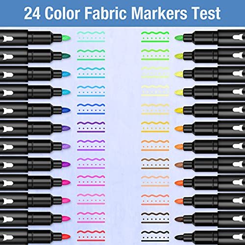JR.WHITE Fabric Markers Permanent for T Shirts Baby Clothes Onesies Bibs  White Pillow Canvas Tote Bags Clothing - No Bleed - Fine Tip - Child Safe &  Non Toxic Fabric Paint Pens