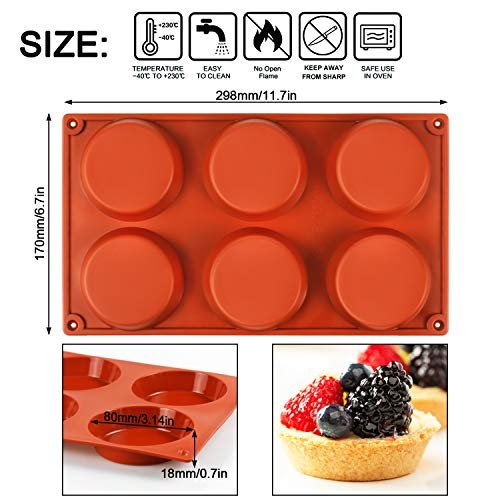 BENEKIY 3 Pack Silicone Whoopie Pie Baking 6-Cavity Non-Stick Mini Round  Disc Resin Coaster Mold Pudding Cookie Chocolate Muffins Sandwiches Eggs  Bakeware in 2023