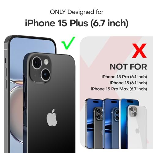 TAURI 5 in 1 Designed for iPhone 14 Plus Case Clear, [Not-Yellowing] with  2X Tempered Glass Screen Protector + 2X Camera Lens Protector