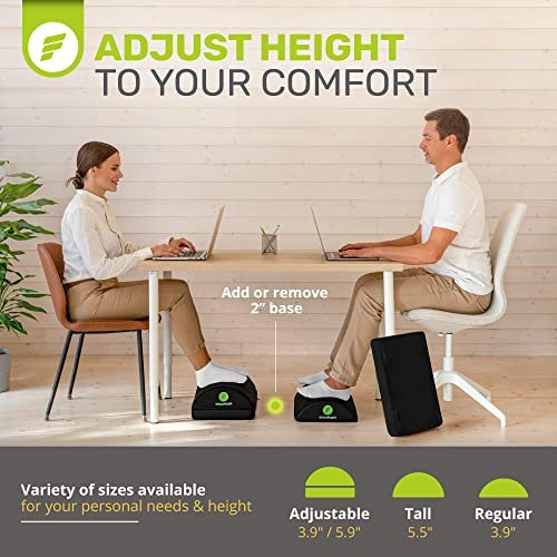 Under Desk Foot Rest Adjustable Height Massage Textured Surface Teardrop  Foam