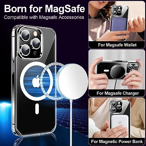 Mozoter Magnetic For Iphone 15 Pro Max Case Clear Compatible