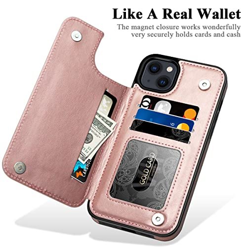 MMHUO for iPhone 14 Pro Max Case with Card Holder, Flower Magnetic Back  Flip Case for iPhone 14 Pro Max Wallet Case for Women, Protective Case  Phone