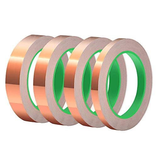 Oubaka 4 Sizes Copper Foil Tape,Copper Tape Single-Sided Conductive  Adhesive for EMI Shielding,Paper Circuits,Electrical  Repairs,Grounding(5/6/8/10mm)