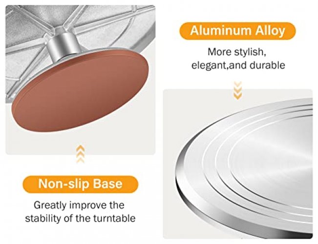 12 Inch Aluminum Alloy Rotating Cake Turntable Anti-slip Revolving