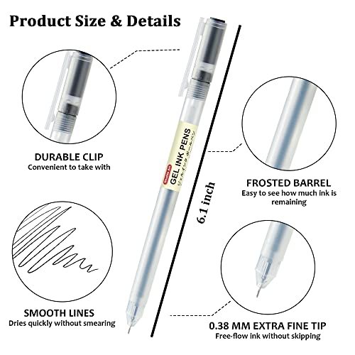 Colored Gel Pens Quick Dry Needle Tip 0.38mm Pen School Supplies Journaling  Art