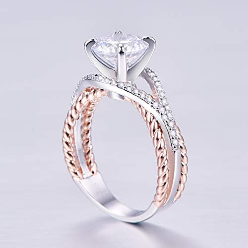 Two Toned Rose & White Halo Engagement Ring • Brooks Diamonds