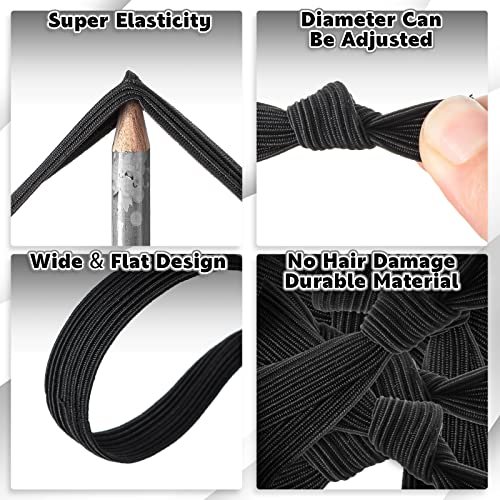 3/4 Inches Black Hair Rubber Bands for Hair Ties Small Elastics Bands Large  Hair Braiding Ponytail Holders for Baby Toddler Girls Infants Kids Thick  Hair Mini Black Rubber bands No Damage for