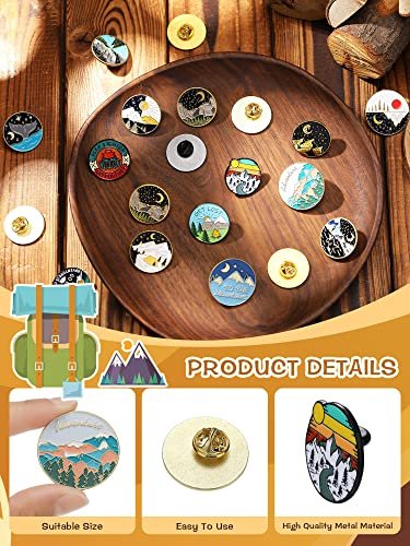 20 Pieces Outdoors Pins Outdoor Pins Set Pins Set For Backpacks Aesthetic  Pins Set Nature Button Pins Vintage Lapel Pins Camping Pins Cute Brooch Pin  - Imported Products from USA - iBhejo