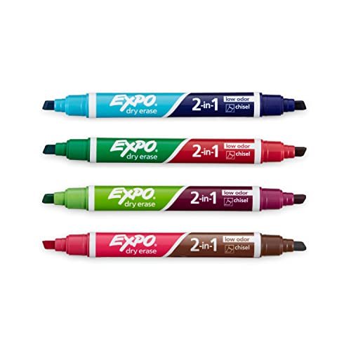 EXPO Neon Dry Erase Markers, Bullet Tip, Assorted Colors, 5 Count