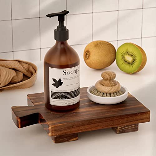 Wood Pedestal Plant Stand, Plant Pot Soap Stand, Wood Riser Soap Tray for  Kitchen Sink, Dish Soap Tray for Kitchen Bathroom Counter, Counter Soap Dish  Decor- Set of 2 