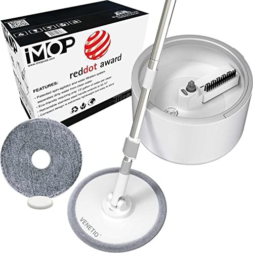 Venetio Upgraded Imop Spin Mop And Bucket Floor Cleaning System With Water  Filtration Spinner - Flat Round Microfiber Dry & Wet Mop For Wood, Hardwoo  - Imported Products from USA - iBhejo