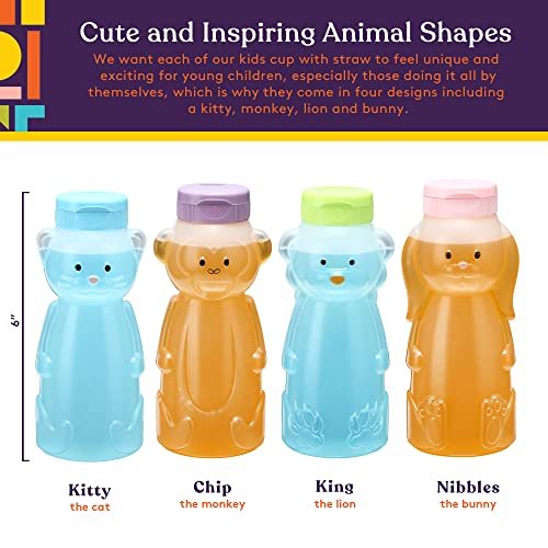 Special Needs Bottle Bear Straw Drinking Teaching Cup (6 Straws