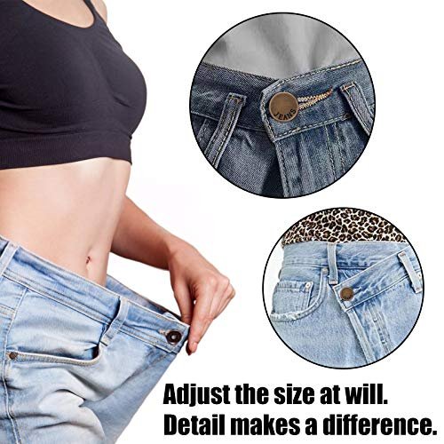 12 Sets Button Pins for Loose Jeans, No Sew and No Tools Instant  Replacement Snap Tack Pant Button, Reusable and Adjustable Metal Pants  Button Tightener