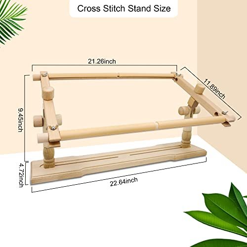 Rotated Embroidery Frame Stand - Adjustable Cross Stitch Scroll Frame,  Beech Wood Quilt Frame Needlepoint Holder Floor Table Lap Stand For  Stitching - Imported Products from USA - iBhejo