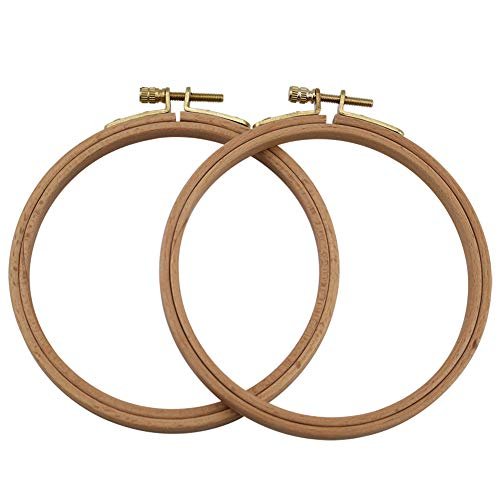 2Pcs Embroidery Circle Cross Stitch Hoops Bamboo Ring Sewing Frame Art  Craft