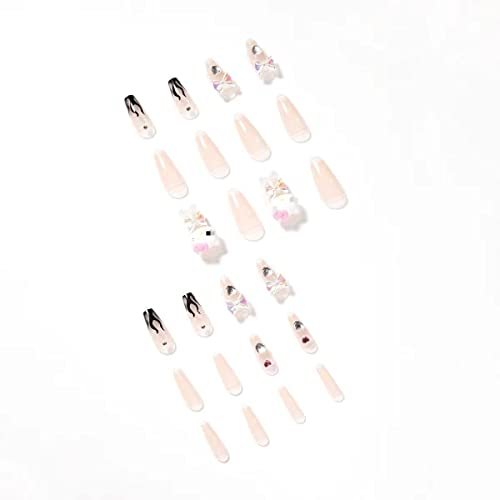 Buy Secret Lives® acrylic press on nails designer artifical nails extension  hot pink 24 pieces set with glue sheet Online at Low Prices in India -  Amazon.in
