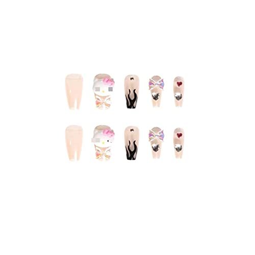 Matte Rhinestone Fake Nails Hot Pink 3D Bling Crystal Ballerina Nails for  Women and Girls 24Pcs (A) | Fruugo NO