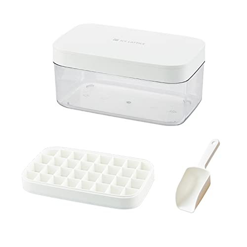 Ice Cube Tray With Lid and Bin|55 Nugget mini Ice Tray| Flexible Ice Cube  Molds Comes with Ice Container, Scoop and Cover - Blue