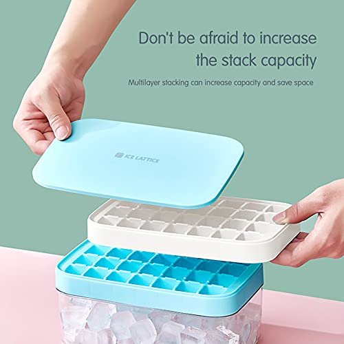 Ice-Cube Tray With Lid And Bin,Ice Tray For Freezer,Comes With Ice Container ,Scoop