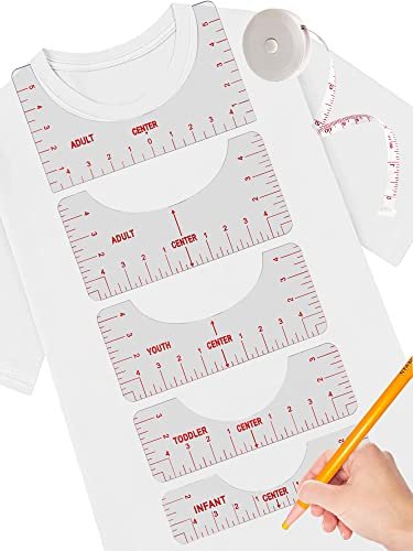 Tshirt Ruler Guide for Vinyl Alignment, T Shirt Rulers to Center Designs, Tshirt Guide Ruler Tool for Heat Press, Size: One size, Other