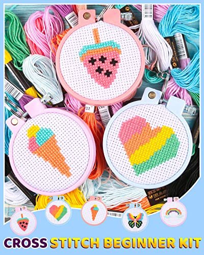 Pllieay 6 Pcs Cross Stitch Kits For Beginners For Kids 7-13, Kids  Embroidery Kit Needlepoint Kit Kids Sewing Starter Kit With Instructions  For Backpa - Imported Products from USA - iBhejo