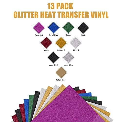 GLITTER Silver HTV 10 x 12 inches Sheet Heat Transfer Vinyl - My