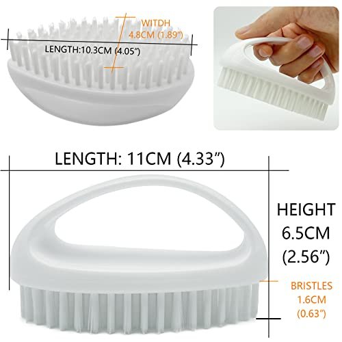 HANDLE GRIP NAIL BRUSH, FINGER & TOENAIL SCRUB CLEANING SET- 1 LARGE & 1  SMALL