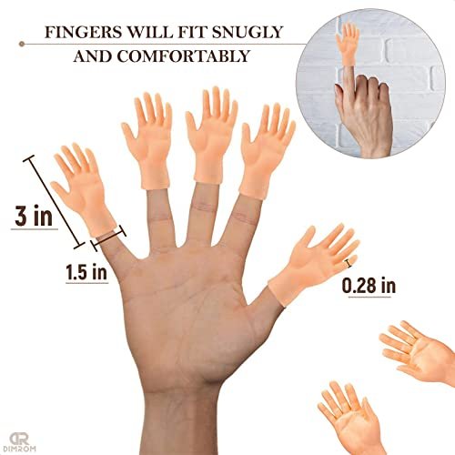Tiny Hands for Fingers Mini Hands - 10 Pcs Small Rubber Hands Puppets Tiny  Hands for Your Fingers High Five Left Right Tiny Little Hands - Realistic