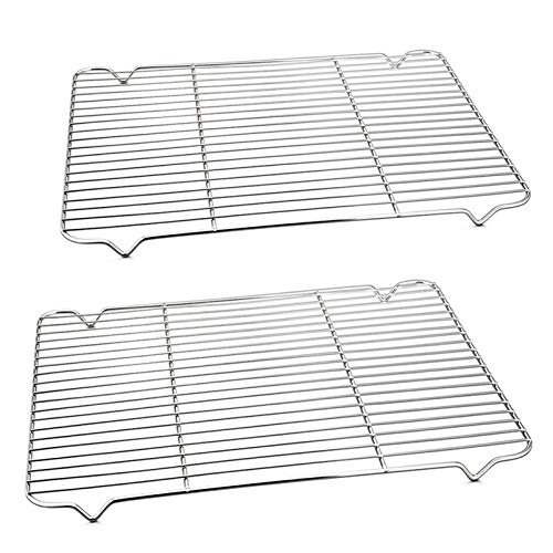 P&P Chef Extra Large Baking Sheet and Cooking Rack Set, Stainless Steel Cookie Half Sheet Pan with Grill Rack, Rectangle